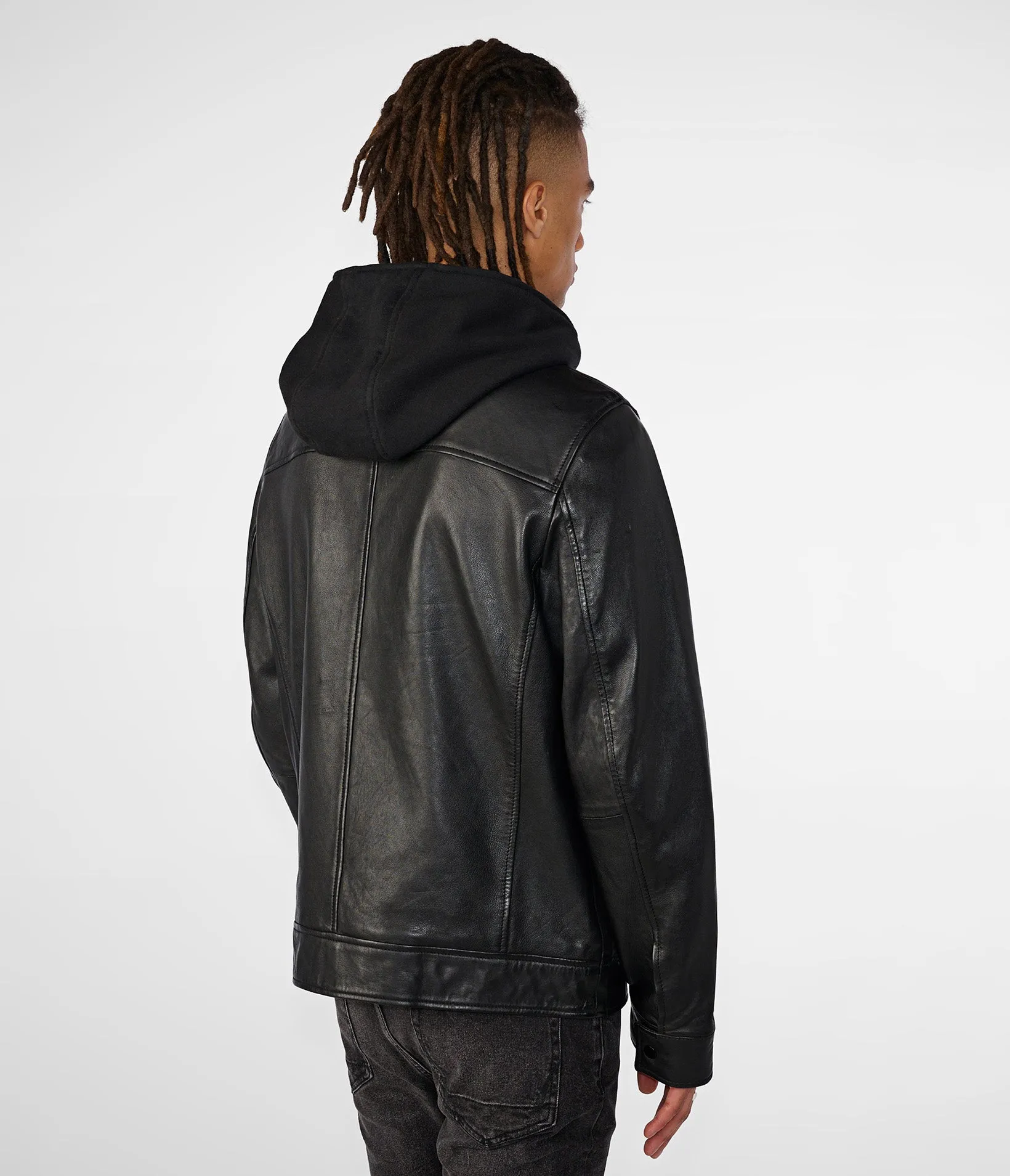 Adrian Leather Jacket With Hood