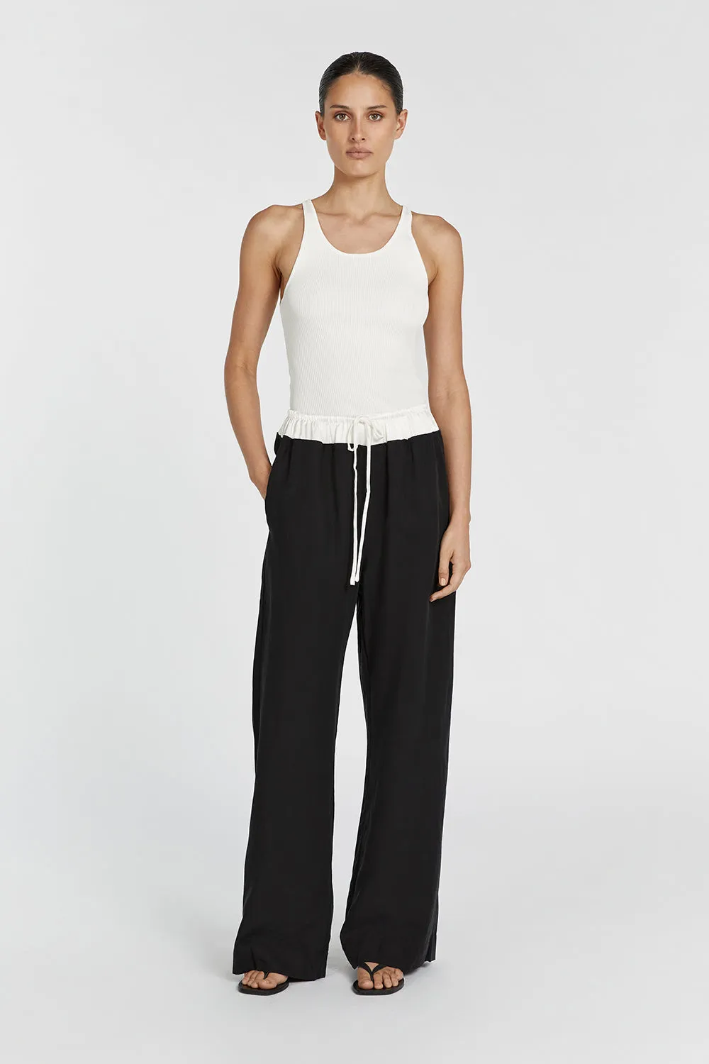 HARVEY BLACK SPLICED PANT