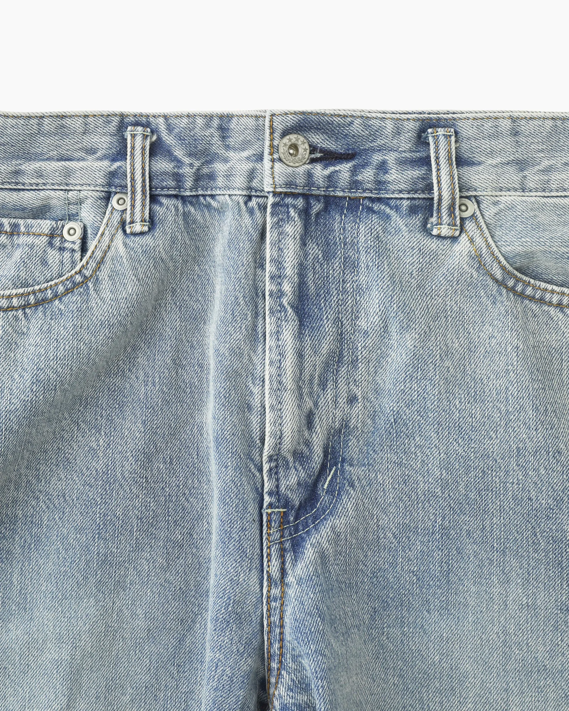 Washed Denim Short Mid Blue